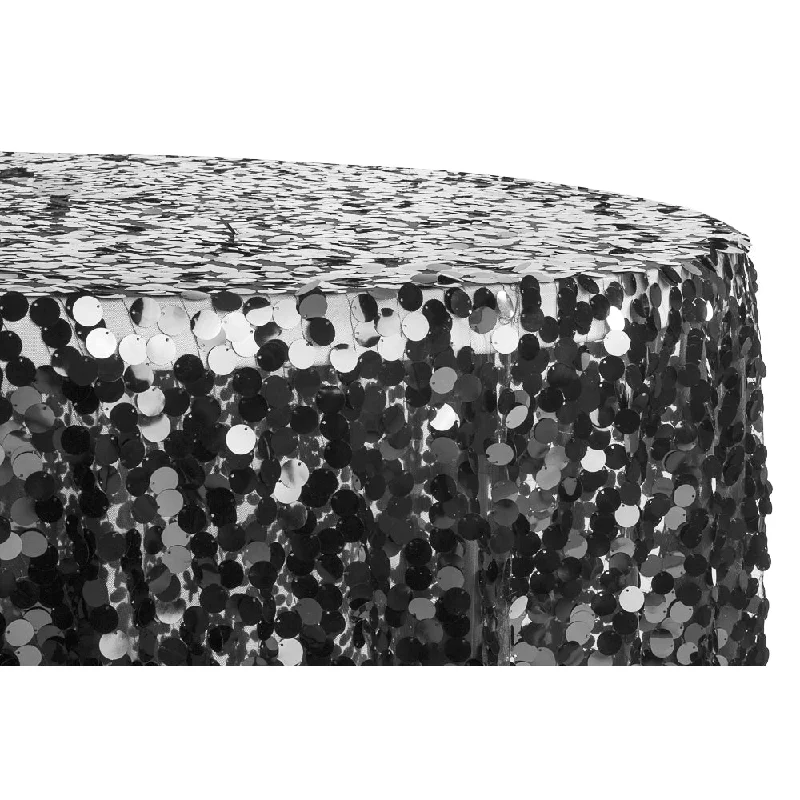 Large Payette Sequin Round 120" Tablecloth - Black