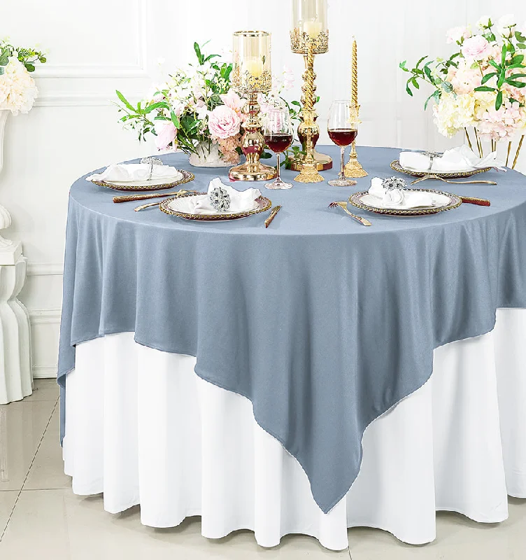 72"x72" Seamless Square Scuba (Wrinkle-Free) (240 GSM) Tablecloth /Table Overlay- Dusty Blue (1pc)