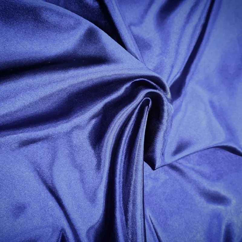 Navy Blue Solid Satin Fabric