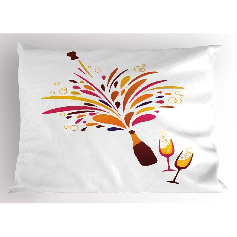 Ambesonne Champagne Pillow Sham, Decorative Standard Queen Size Printed Pillowcase