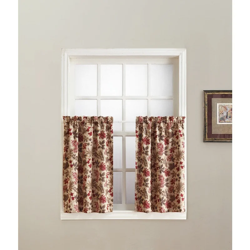 Sun Zero Woodland Rod Pocket Room Darkening Window Tier (Pair)