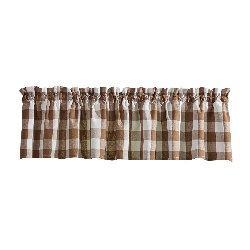 Wicklow Check Brown & Cream Valance - 72x14 Park designs