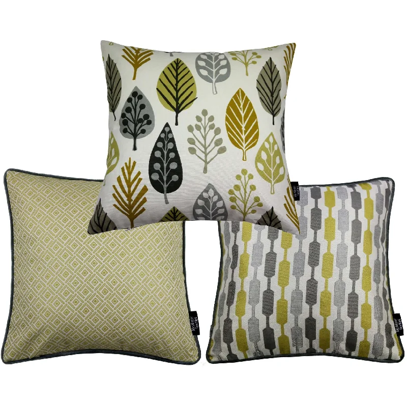 Copenhagen Ochre Yellow 43cm x 43cm Cushion Set of 3