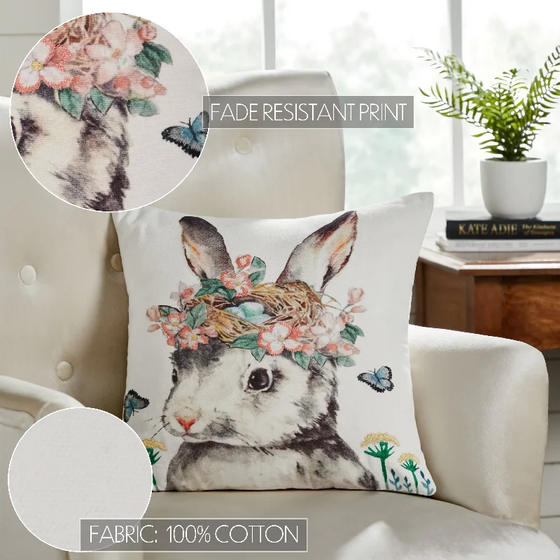 Garden Bunny Pillow 18x18