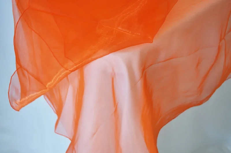 90" Seamless Round Organza Tablecloth/Table Overlay - Orange (1pc)