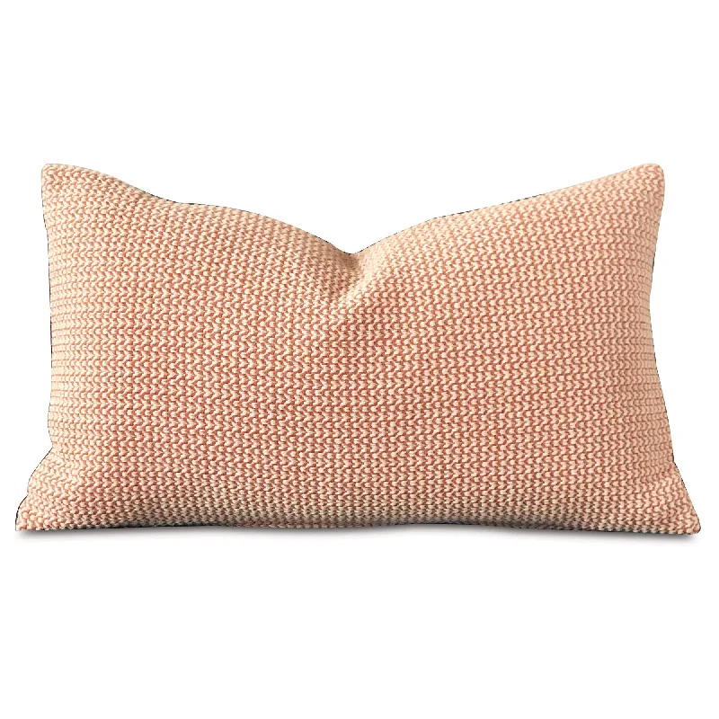 Geometric Orange Waves Lumbar Pillow Cover