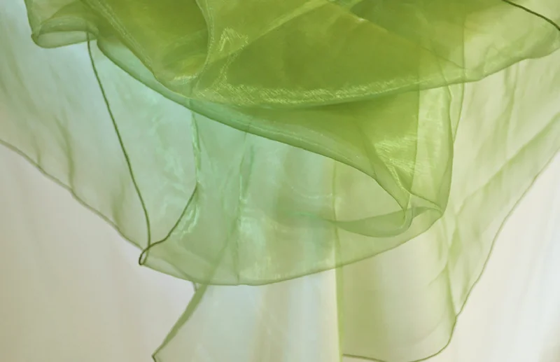 90" Seamless Round Organza Tablecloth/Table Overlay Topper - Moss Green (1pc)