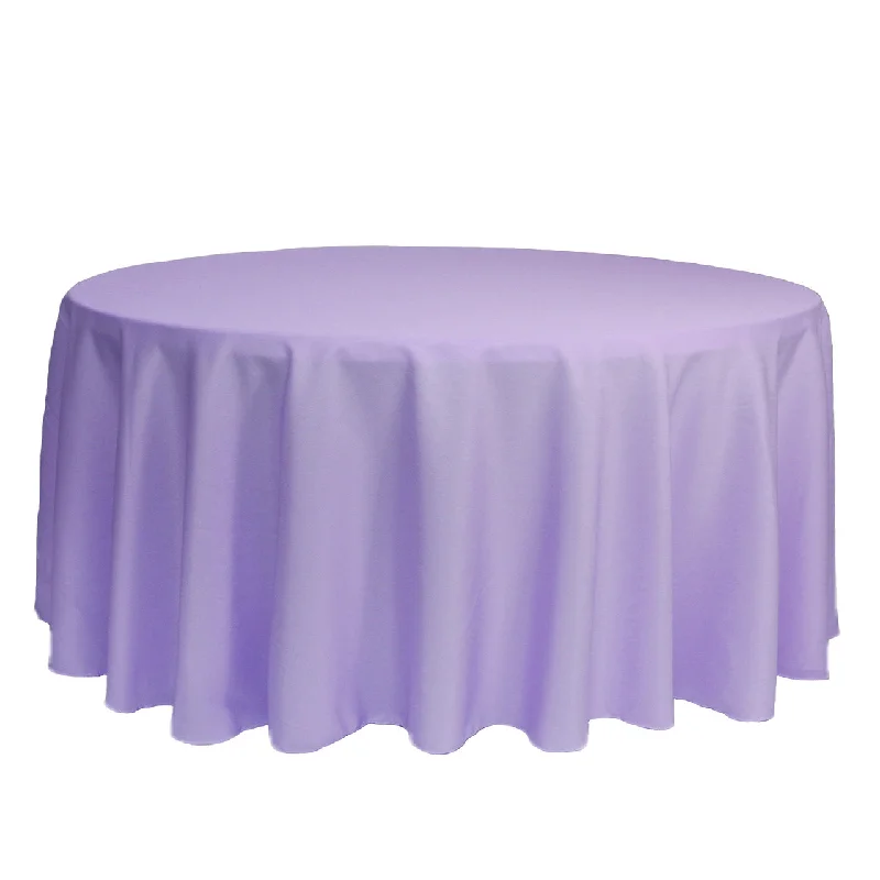 132 inch Polyester Round Tablecloth Lavender