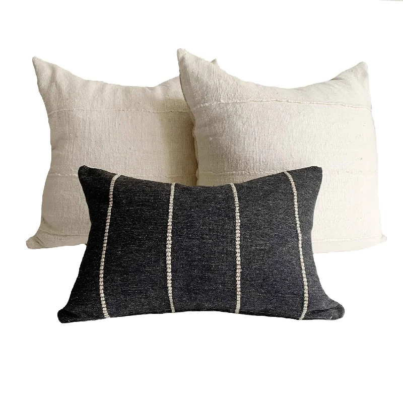 Studio Pillows | White Mud Cloth Pillow Combination #22 | Sofa Combo