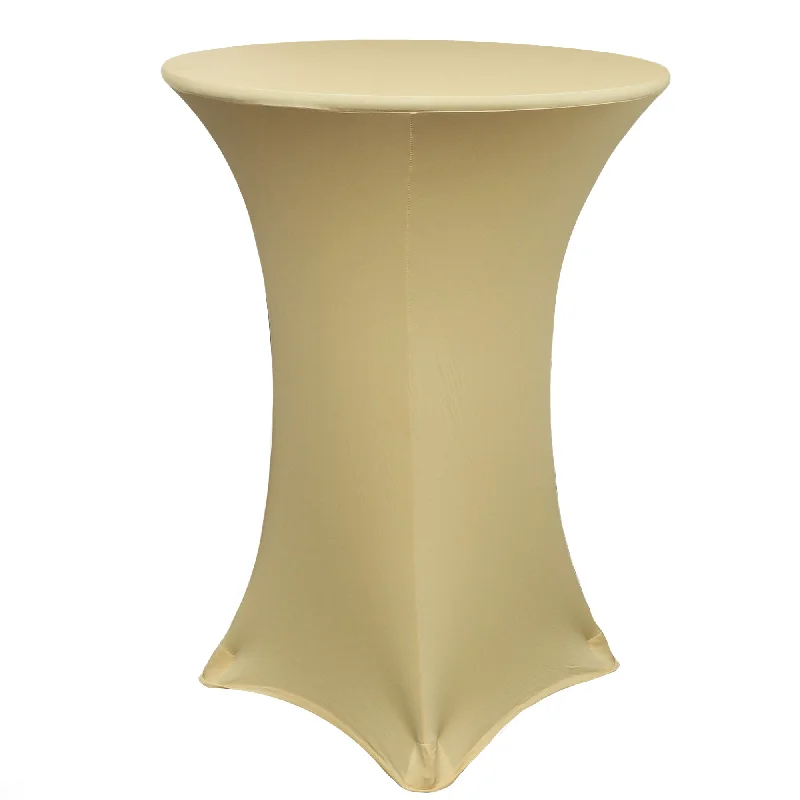 30 inch Highboy Cocktail Round Spandex Table Cover Champagne