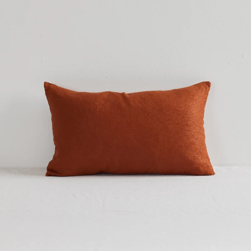 Jasper V2 Linen Cushion - Rust - 30x50cm