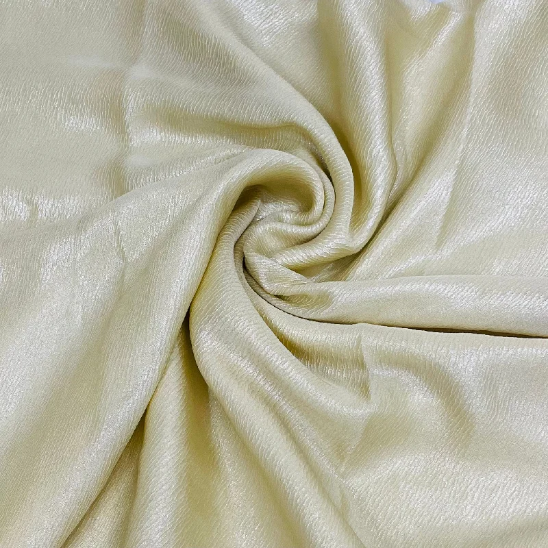 Beige Silver Crush With Foil Georgette Satin Fabric