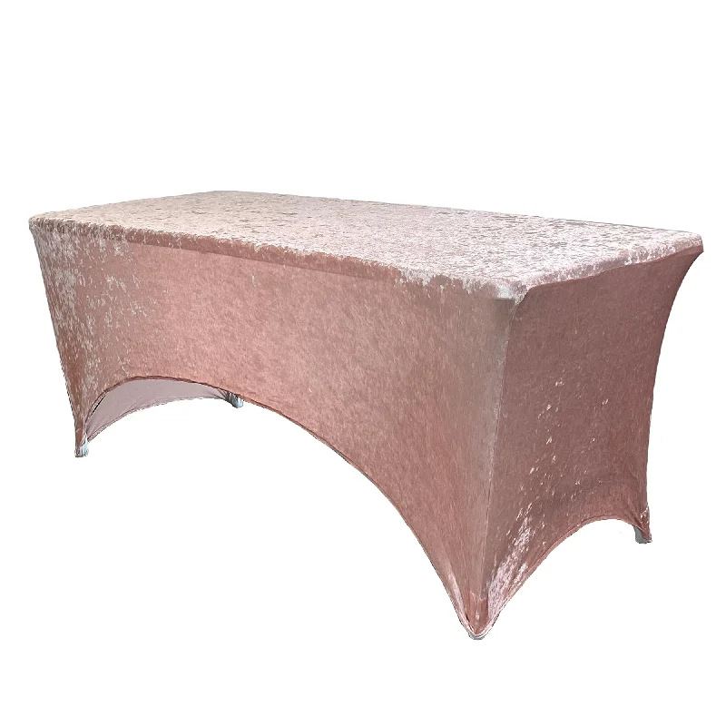 Velvet Spandex 6 Ft Rectangular Table Cover Blush