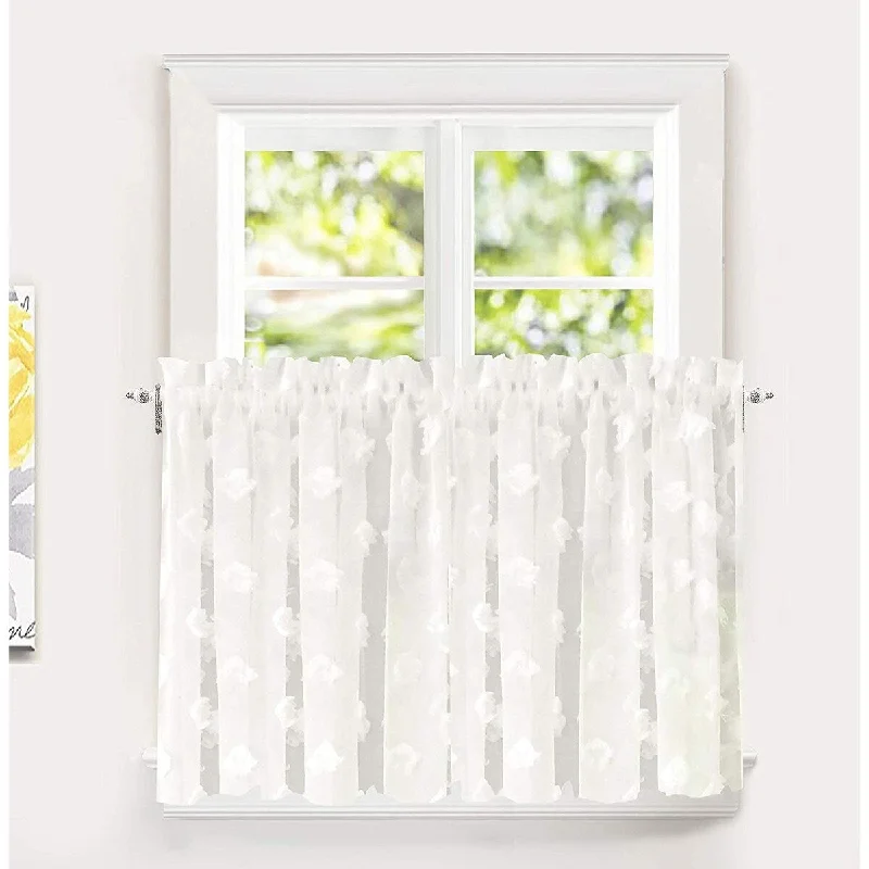 DriftAway Olivia White Voile Chiffon Sheer Kitchen Tier