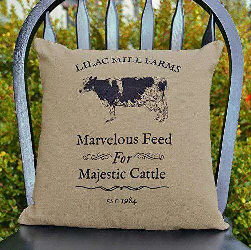 Majestic Cattle Primitive Throw Pillow, 10"