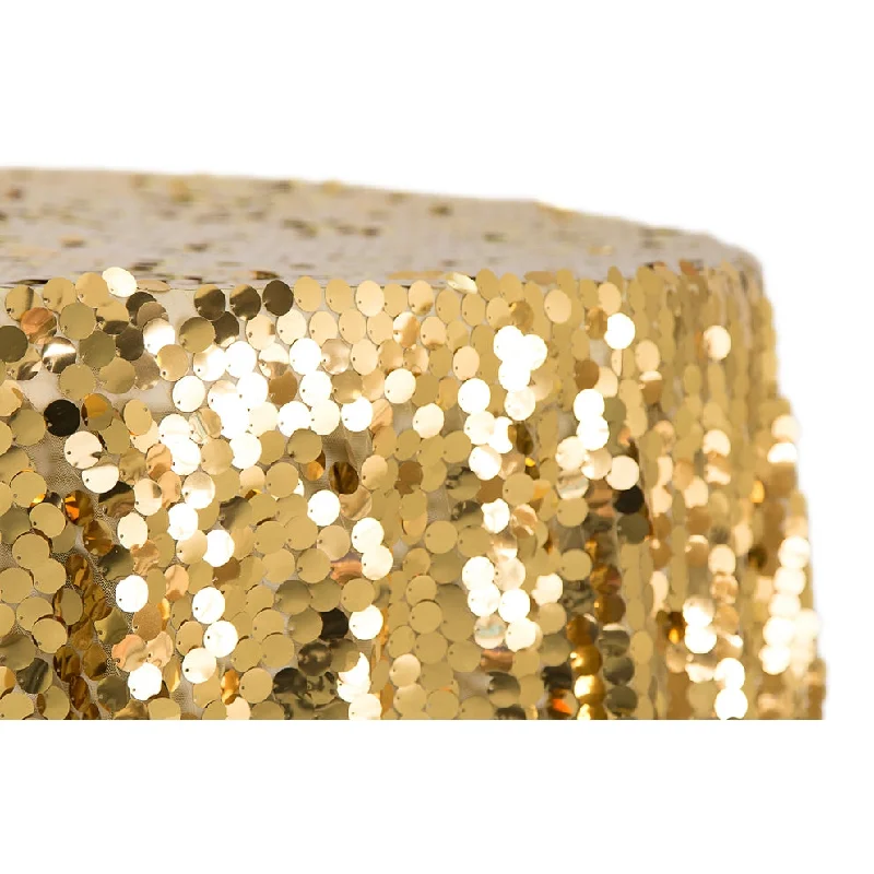 Large Payette Sequin Round 120" Tablecloth - Gold