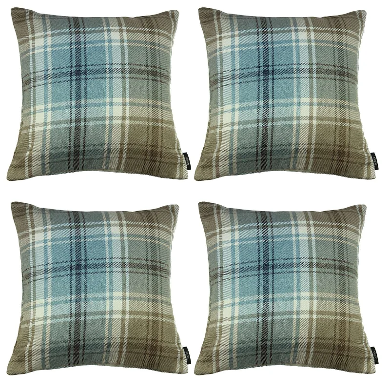 Angus Duck Egg Blue Tartan 43cm x 43cm Cushion Sets