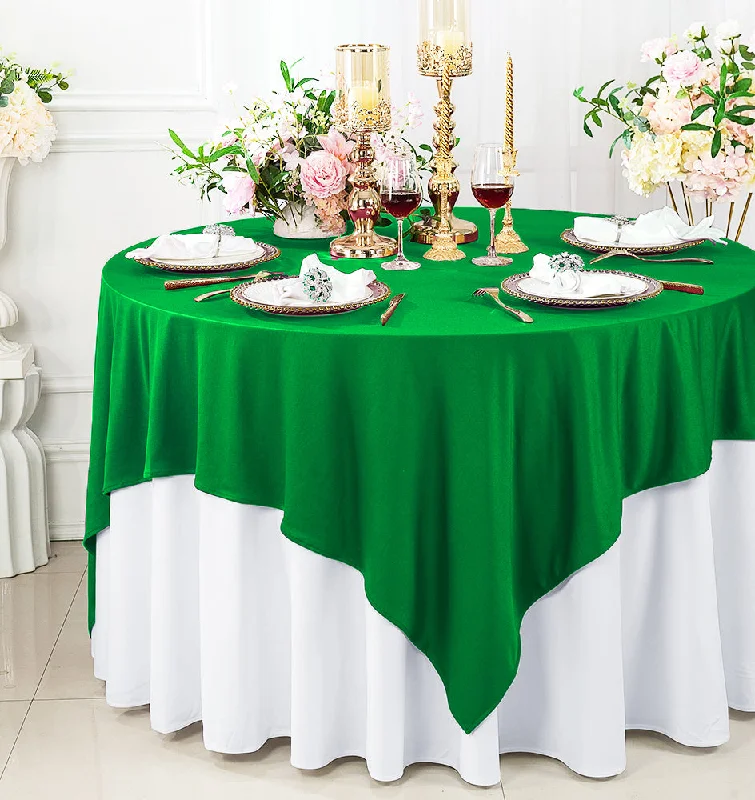 72"x72" Seamless Square Scuba (Wrinkle-Free) (240 GSM) Tablecloth /Table Overlay- Emerald Green (1pc)