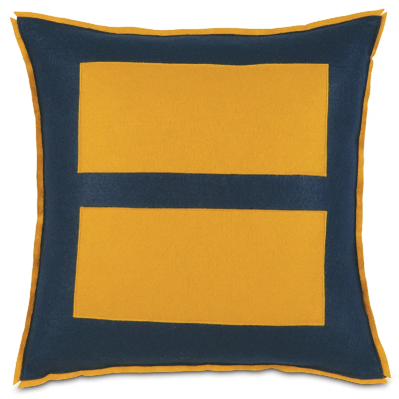 Yellow Equality Felt Throw Pillow Cover 18x18