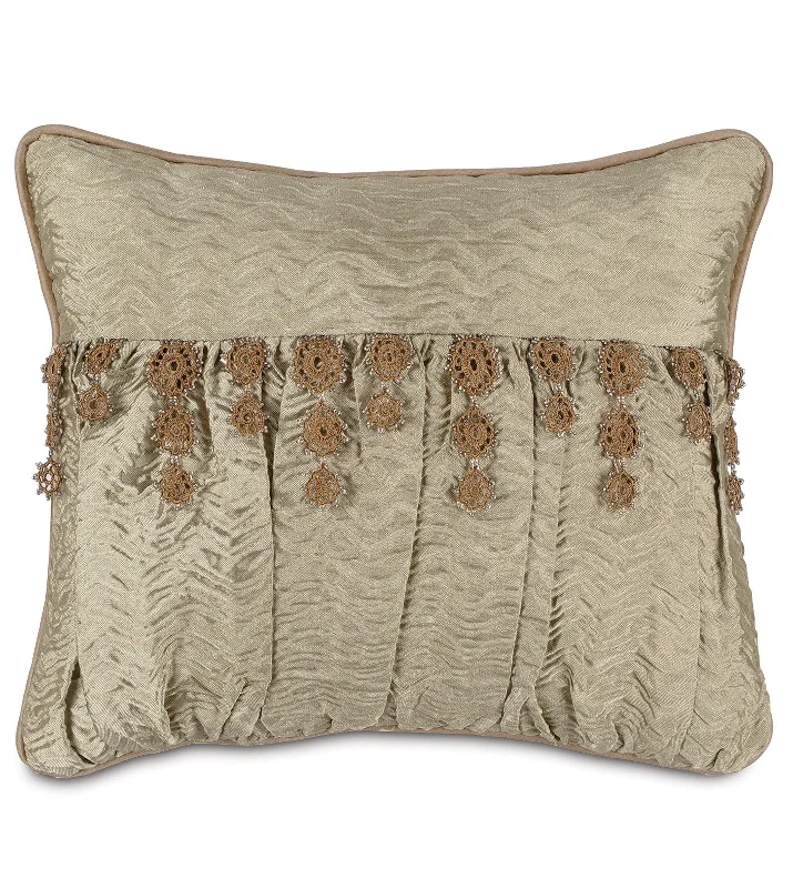 Sorel Lace Trim Lumbar Pillow Cover 15x18