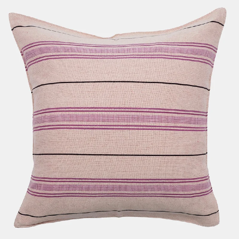 Aubergine and Black Stripe Square Pillow