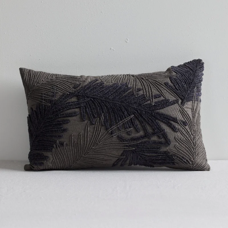 Fern Cushion - Grey/Pewter - 30x50cm