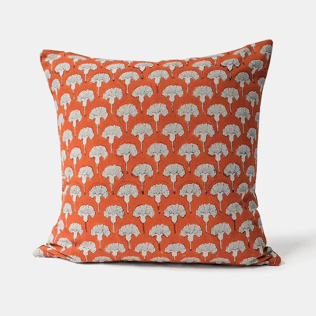 Seema Poppy Orange Square Pillow