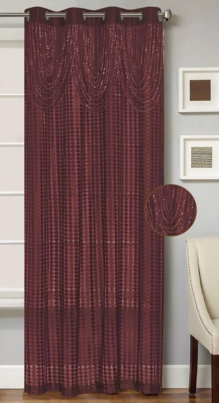 Clyde Knitted Panel with Attached Beaded Valance & 8-Top Grommets