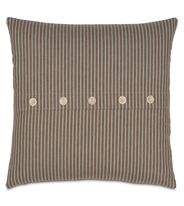 Heirloom Button Throw Pillow Cover 22x22 in Spa