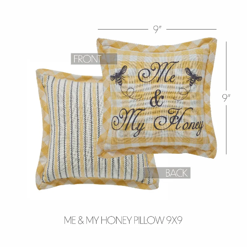 Buzzy Bees Me & My Honey Pillow 9x9