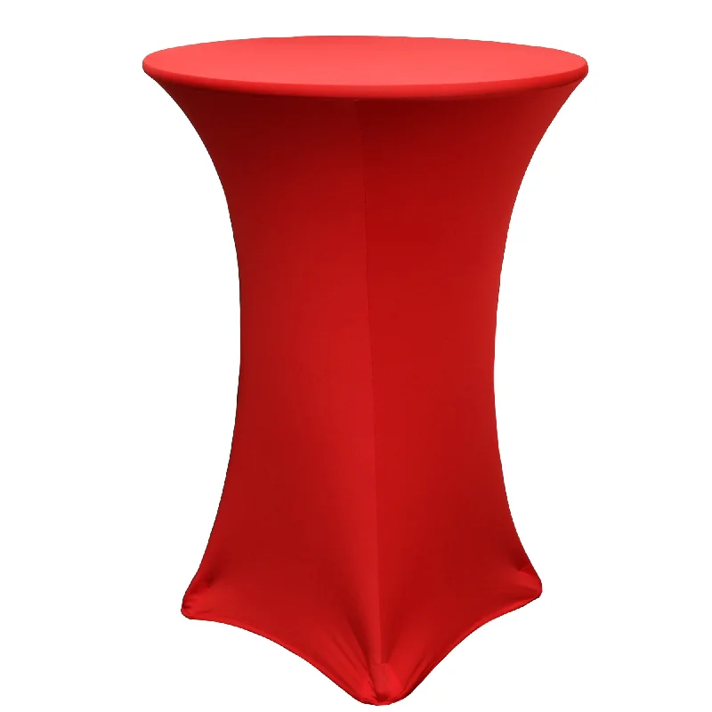 30 inch Highboy Cocktail Round Spandex Table Cover Red