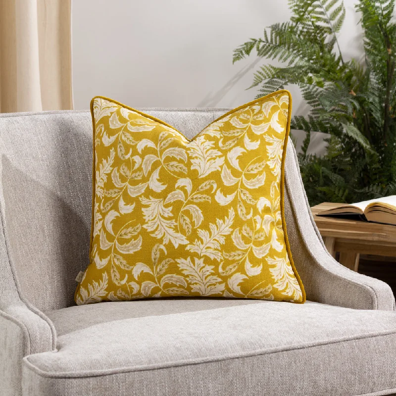 Chatsworth Topiary Piped Cushion Saffron