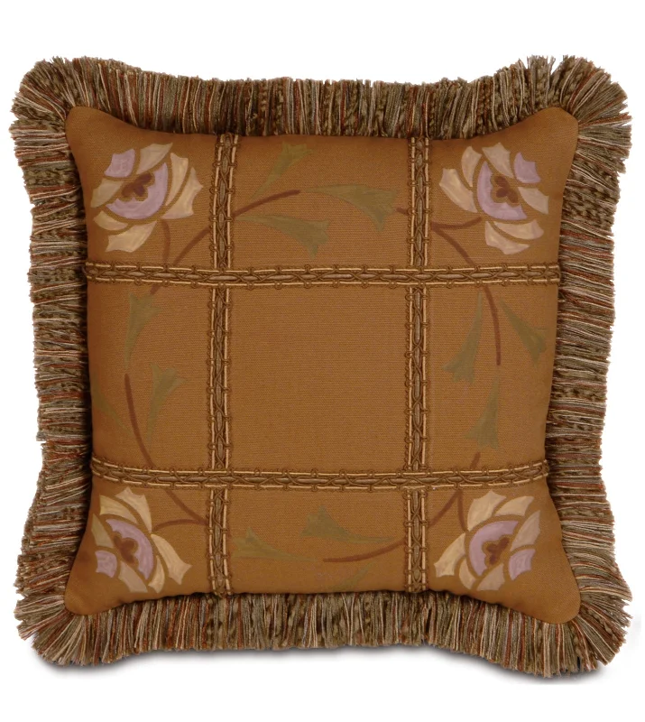 Fairmount Hand-Painted Throw Pillow Cover 14x14