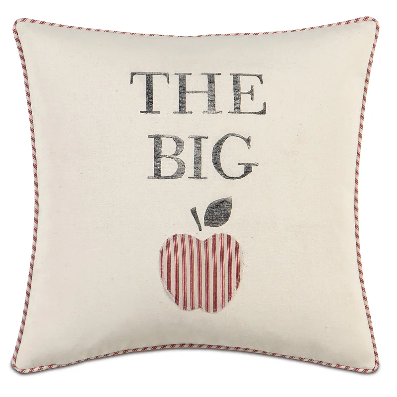 Passport Ivory Block Printed 'Big Apple' Throw Pillow Cover 20x20