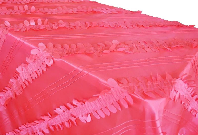 90"x132" Seamless Rectangular Forest Taffeta Tablecloth - Coral (1pc)