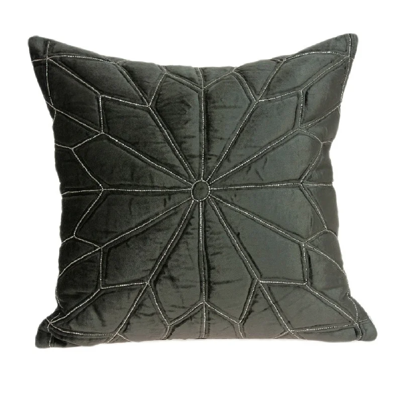 20" Gray Cotton Blend Throw Pillow