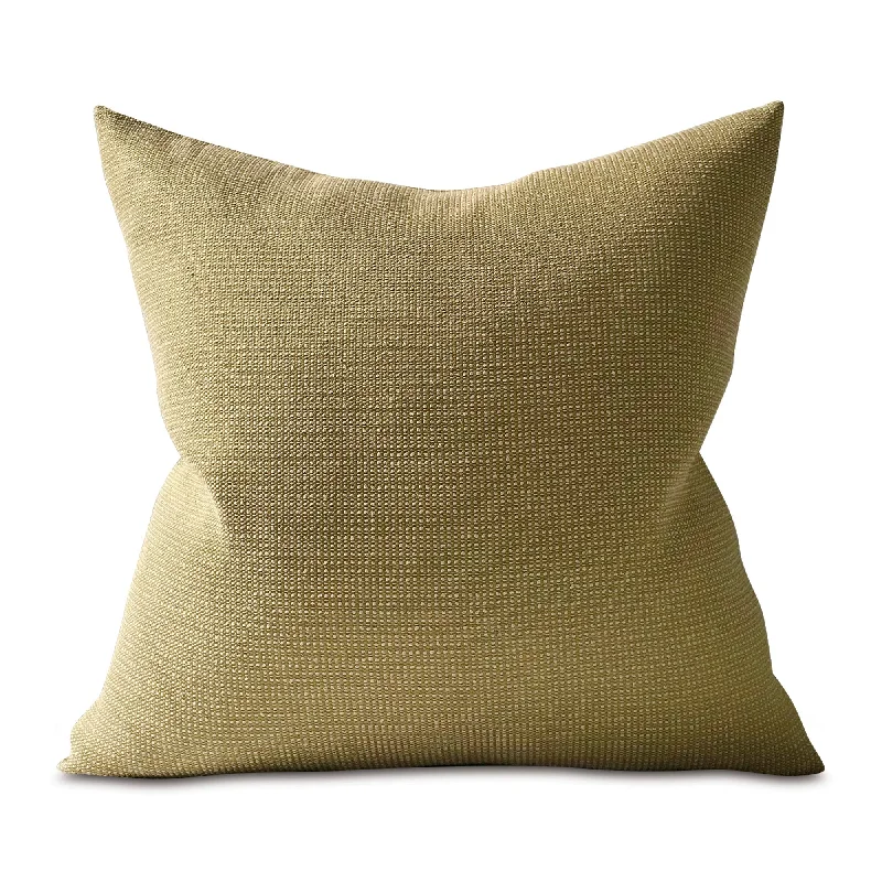 Moss Green Solid Textured Throw Pillow Cover 24x24