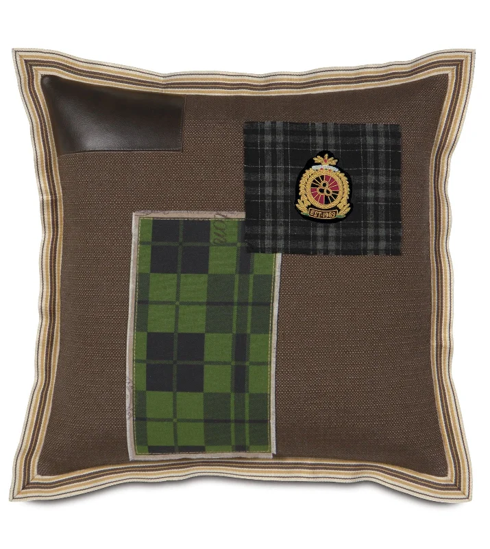 Malcolm Patchwork Throw Pillow Cover 18x18