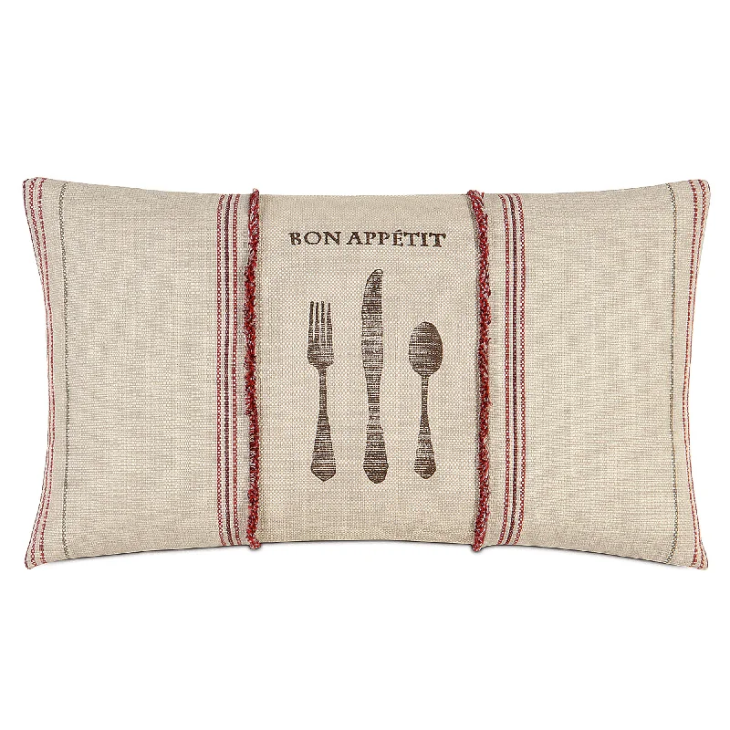 French Country 'Bon Appetit' Decorative Pillow Cover 13x22