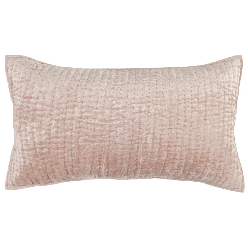 Lipa 20 x 36 Handmade Lumbar King Pillow Sham with Rayon Velvet, Bliss Pink