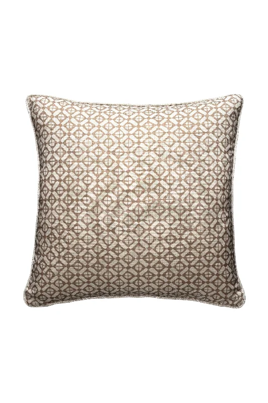 Diamond Print Ecru Piped Cushion | Andrew Martin Audley