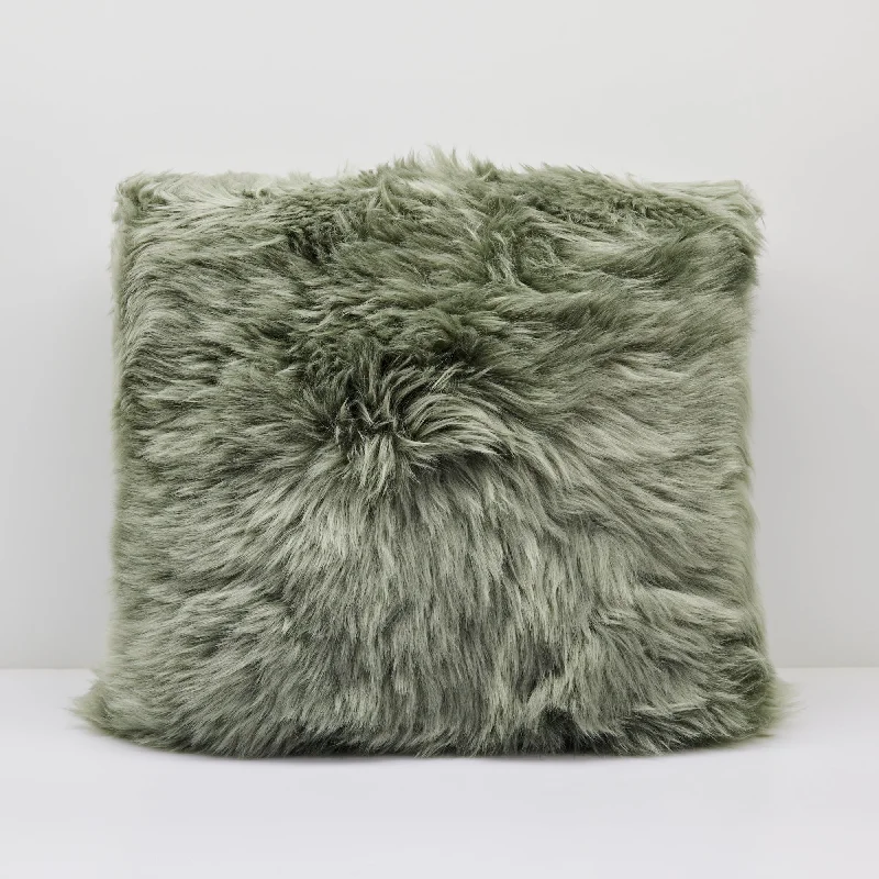 Sheepskin Cushion - Sage - 45x45cm