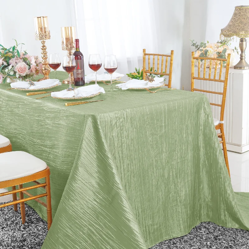 90"x156" Seamless Rectangular Accordion Crinkle Taffeta Tablecloth - Sage Green (1pc)