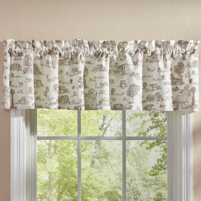 Down On The Farm Toile Valance 14" L - Set of 2 Park designs