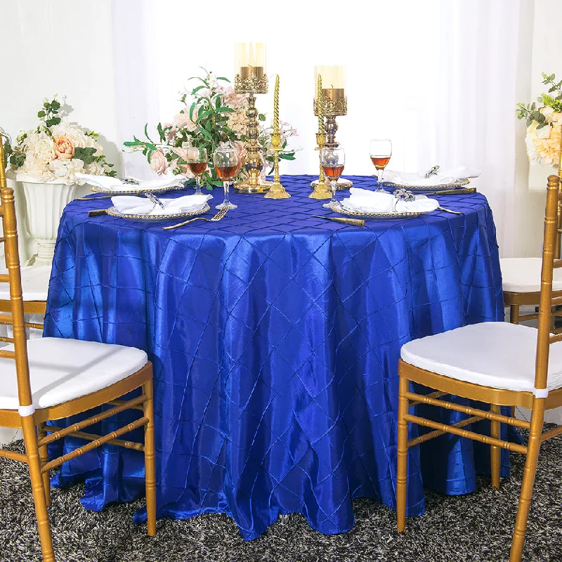 108" Seamless Round Pintuck Taffeta Tablecloth - Royal Blue (1pc)