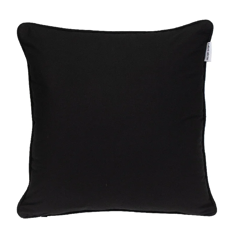 18" X 18" Black 100% Cotton Geometric Zippered Pillow