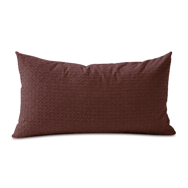 Plum Textured Lumbar Pillow Cover 15x26