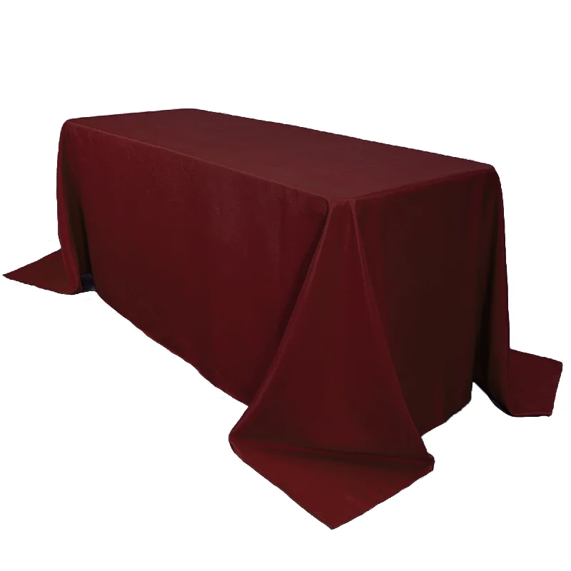 90 x 132 inch Polyester Rectangular Tablecloth Burgundy