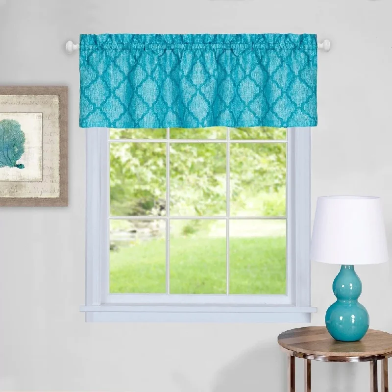 Trellis Pattern Window Valance (Turquoise)