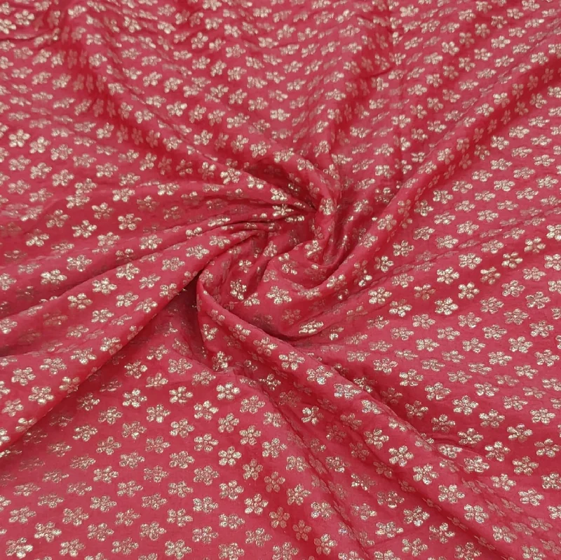 White Jaccquard Viscose Chanderi Dyable Fabric